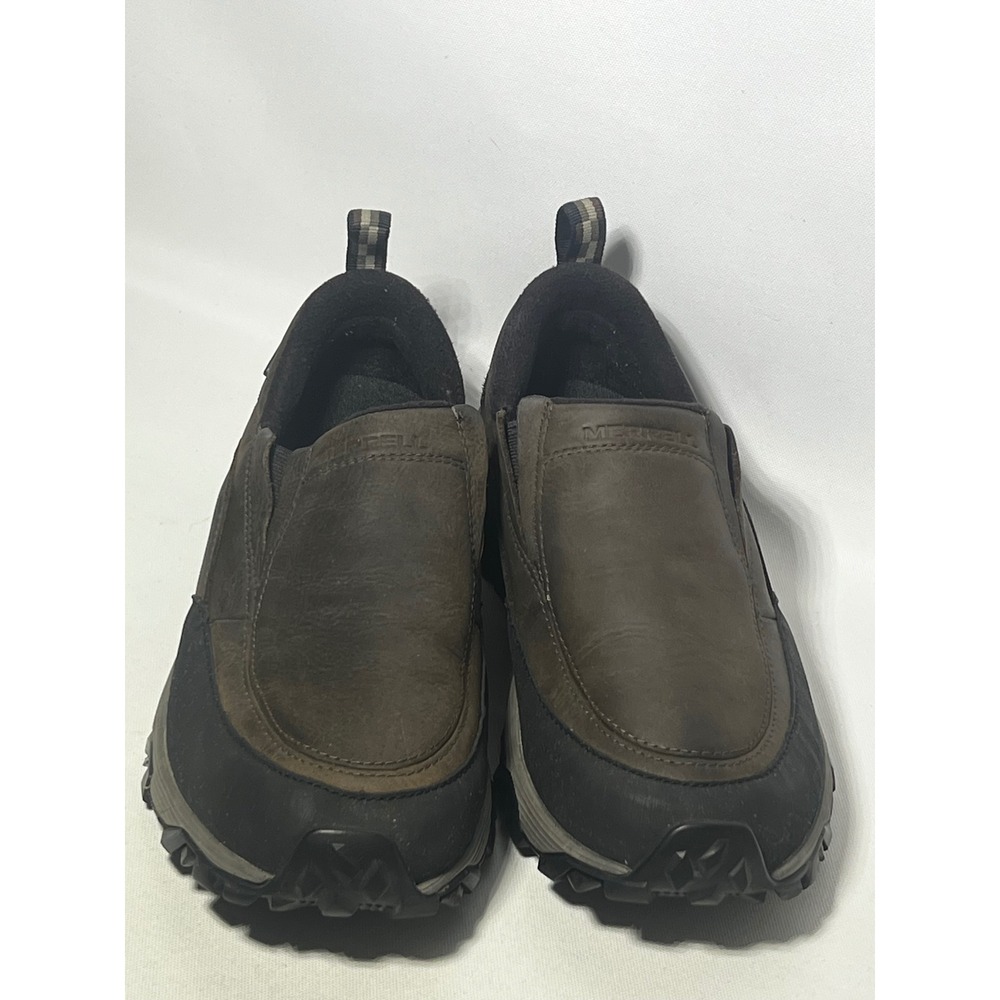 Merrell Moc Slip-On Brown Leather Waterproof Vibram Shoes J49821 Mens 8.5 W